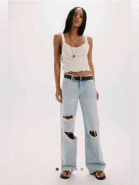We The Free Light Blue Low-Rise Boyfriend Jeans